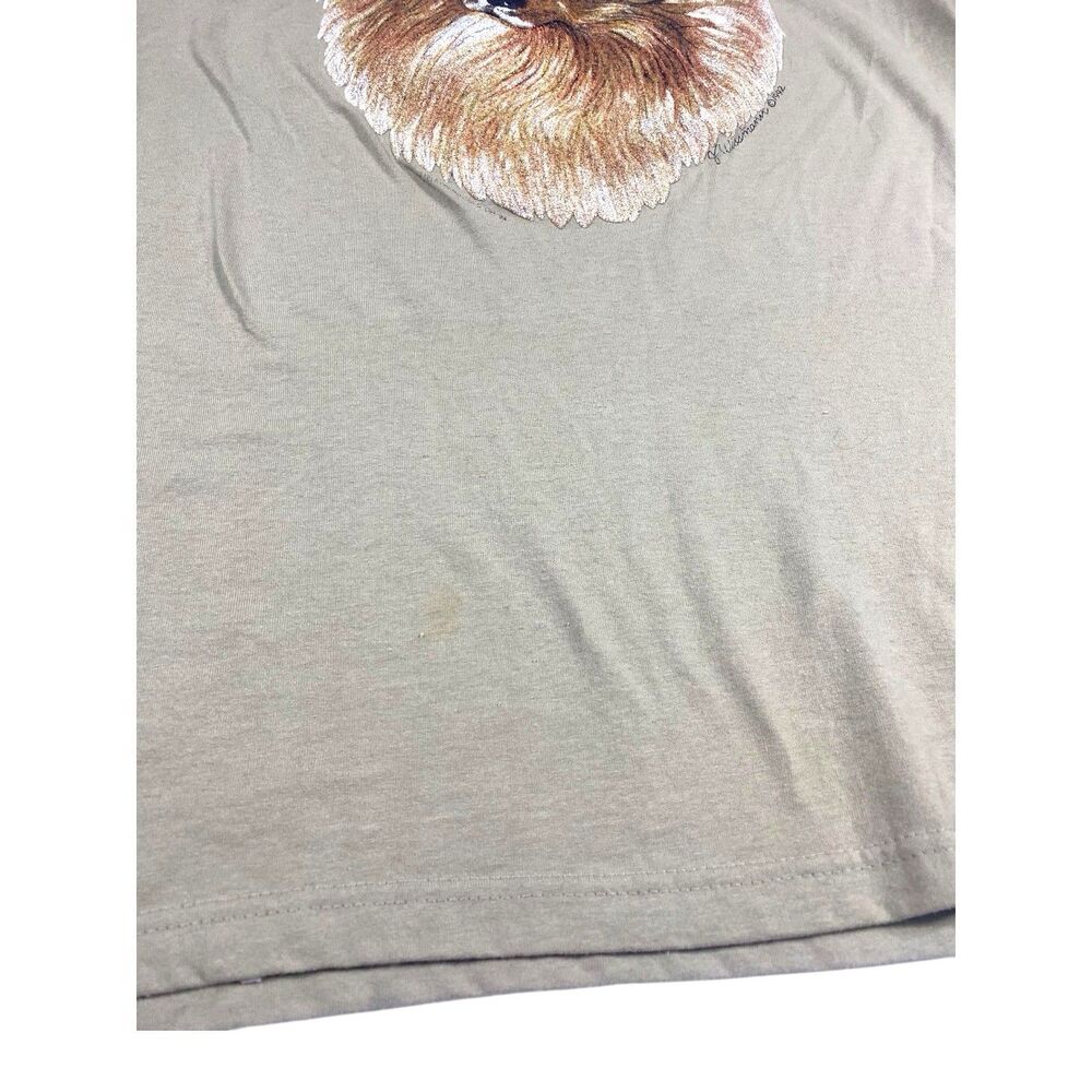 Vintage Graphic T-Shirt Pomeranian Dog Adult LARGE Tee Fruit of The Loom Y2K - Picture 11 of 12